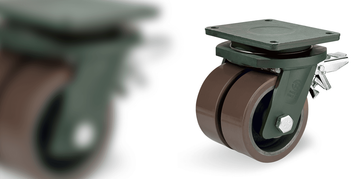 Twin electrowelded castors with brake