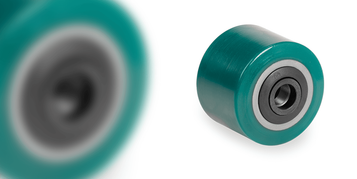 Pallet truck wheels and rollers